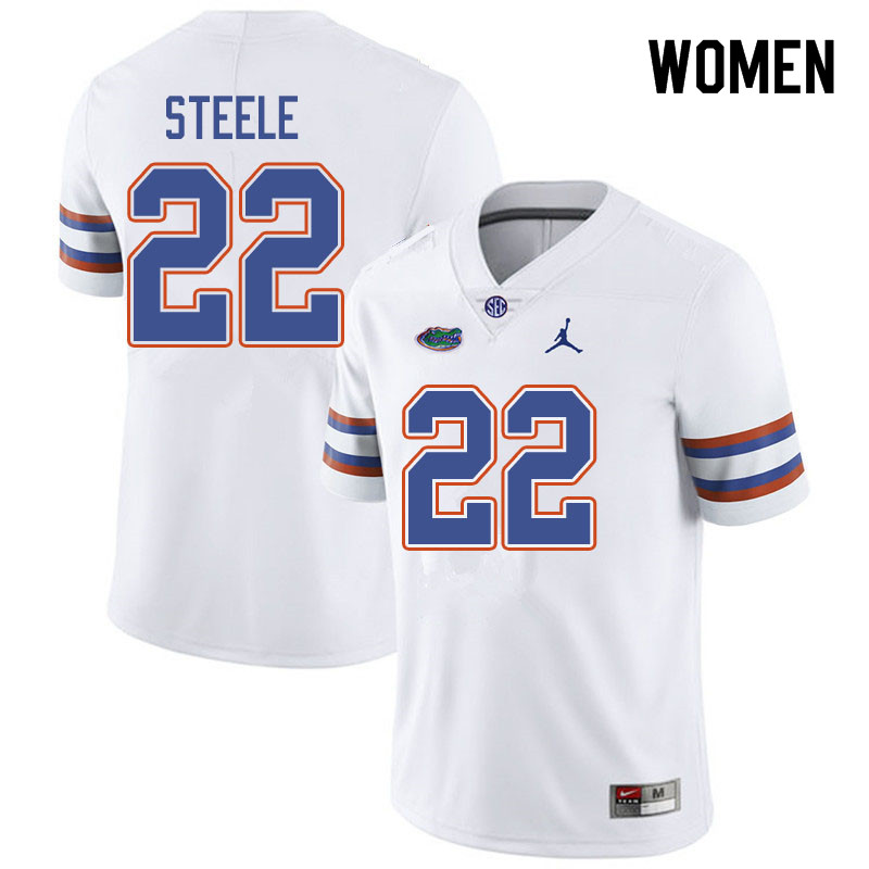 Jordan Brand Women #22 Chris Steele Florida Gators College Football Jerseys Sale-White